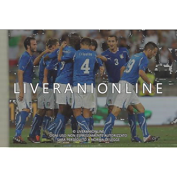 Amichevole Internazionale Bari - 10.08.2011 Italia-Spagna Nella Foto:aquilani esulta /Ph.Vitez-Ag. Aldo Liverani