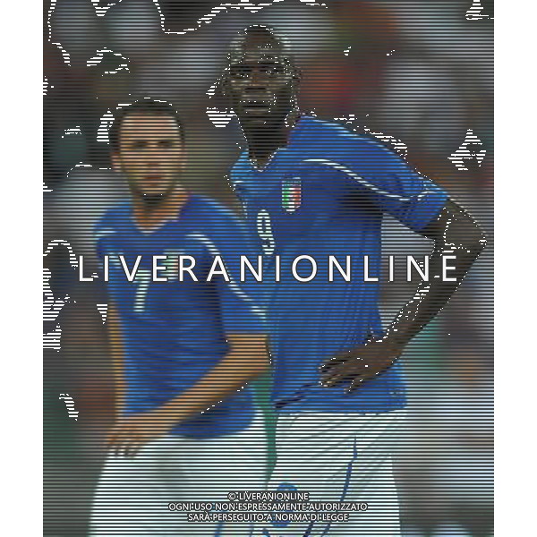 Amichevole Internazionale Bari - 10.08.2011 Italia-Spagna Nella Foto:Mrio Balotelli-Giampaolo Pazzini /Ph.Vitez-Ag. Aldo Liverani