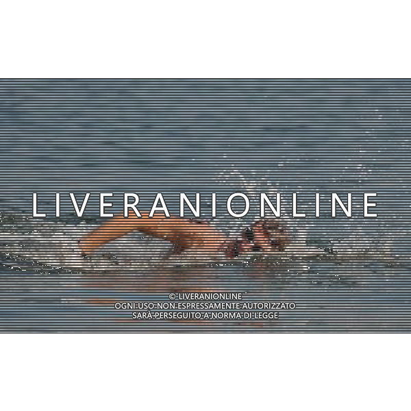 (110813) -- SHENZHEN, Aug. 13, 2011 () -- Simone Ruffini of Italy competes during the men\'s open water 10km swimming at the 26th Summer Universiade in Shenzhen, a city of south China\'s Guangdong Province, Aug. 13, 2011. Simone Ruffini claimed the title of the event to win the first gold medal of the 26th Summer Universiade. (/Lu Hanxin)(kh)