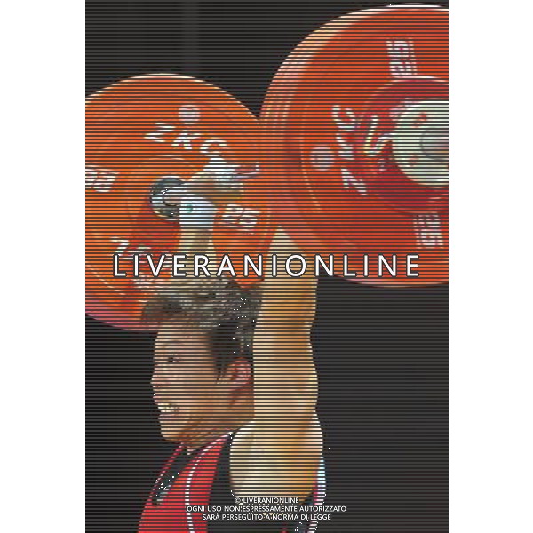 SHENZHEN, Aug. 14, 2011 Won Jeong Sik of South Korea competes during the men\'s 69kg final of weightlifting at the 26th Summer Universiade in Shenzhen, a city of south China\'s Guangdong Province, Aug. 15, 2011. Won Jeong Sik won the silver medal with a total of 318kg. (/Wang Song) (kh)