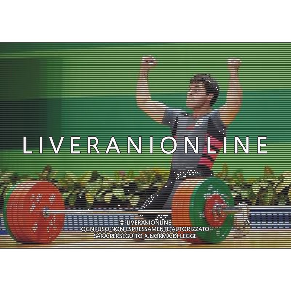 (110816) -- SHENZHEN, Aug. 16, 2011 () -- Kiree Rinat of Russia celebrates during the men\'s 85kg weightlifting competition at the 26th Summer Universiade in Shenzhen, a city of south China\'s Guangdong Province, Aug. 16, 2011. Kiree Rinat claimed the gold medal of the event with a total of 365kg. (/Wang Song)
