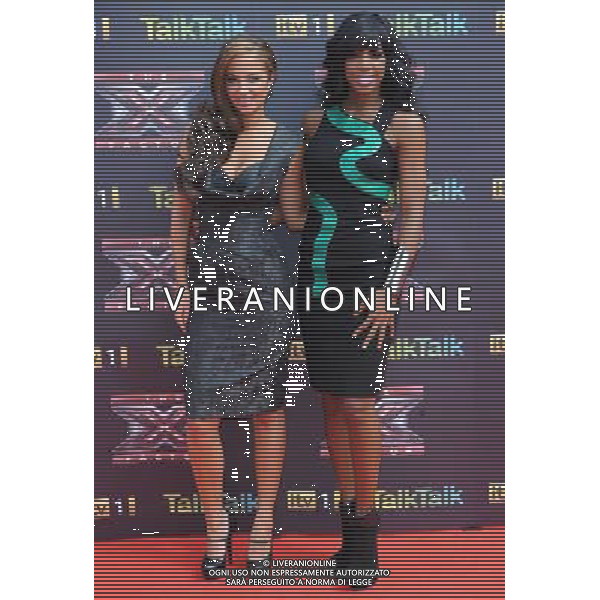 Picture Shows: Tulisa Contostavlos and Kelly Rowland arriving for the X-Factor Press Launch at the O2 Arena, Greenwich Peninsula, London, on Wednesday August 17, 2011. .