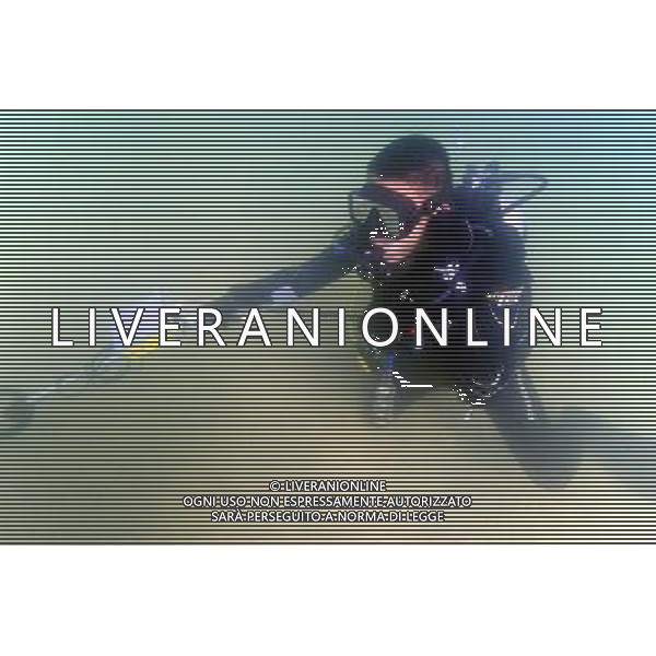 (110817) -- SHENZHEN, Aug. 17, 2011 () -- One frogman detects the dangerous articles with metal detector under the water for safe at Dameisha Seaside Park, the venue of beach volleyball, at the 26th Summer Universiade in Shenzhen, a city of south China\'s Guangdong Province Aug. 17, 2011. (/Ding Xu)(wll)