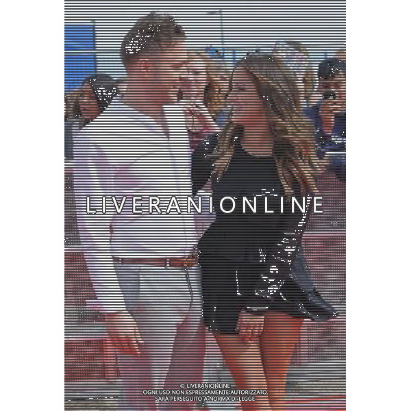 Picture Shows: Olly Murs and Caroline Flack arriving for the X-Factor Press Launch at the O2 Arena, Greenwich Peninsula, London, on Wednesday August 17, 2011. .