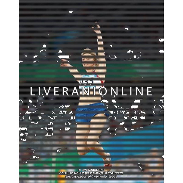 (110817) -- SHENZHEN, Aug. 17, 2011 () -- Anna Nazarova of Russia competes during the final of the women\'s long jump of athletics at the 26th Summer Universiade in Shenzhen, a city of south China\'s Guangdong Province Aug. 17, 2011. Anna Nazarova claimed the title with 6.72 metres. (/Li Ming)(wll)
