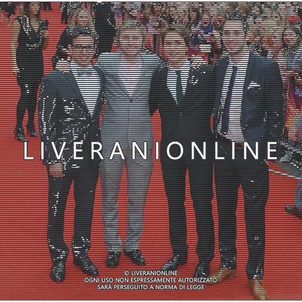 Simon Bird, James Buckley, Joe Thomas and Blake Harrison attending The World Premiere of The Inbetweeners The Movie, Vue Leicester Square, London. 16th August 2011