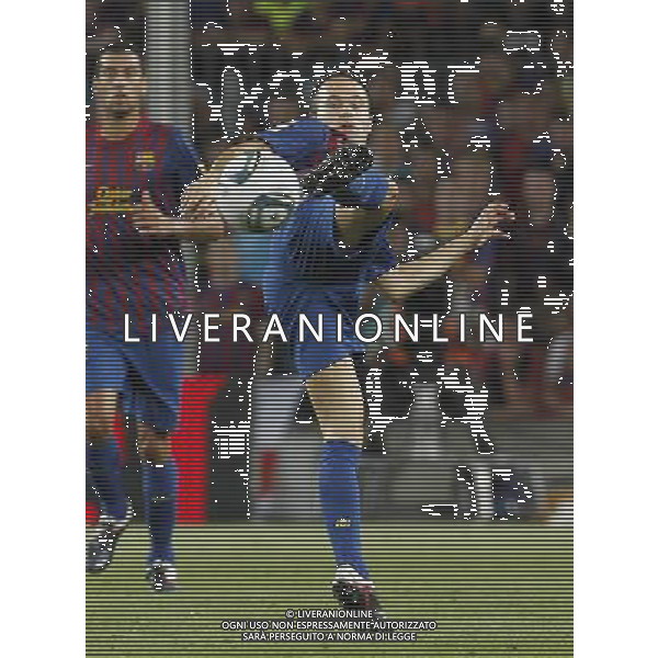 FC Barcelona\'s Andres Iniesta during Spanish Supercup 2nd match.August 17,2011. Photo: Acero / Alter / ALFAQUI Photo: Acero / Alter / ALFAQUI