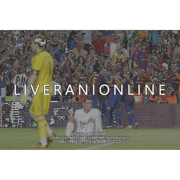 FC Barcelona\'s players celebrates goal in presence of Real Madrid\'s Cristiano Ronaldo (c) and Iker Casillas dejected during Spanish Supercup 2nd match.August 17,2011. Photo: Acero / Alter / ALFAQUI Photo: Acero / Alter / ALFAQUI