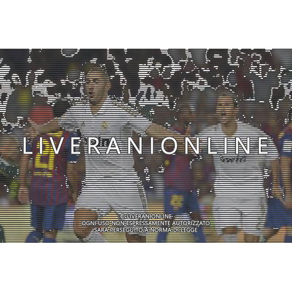 Real Madrid\'s Karim Benzema (l) and Ricardo Carvalho celebrates goal during Spanish Supercup 2nd match.August 17,2011. Photo: Acero / Alter / ALFAQUI Photo: Acero / Alter / ALFAQUI