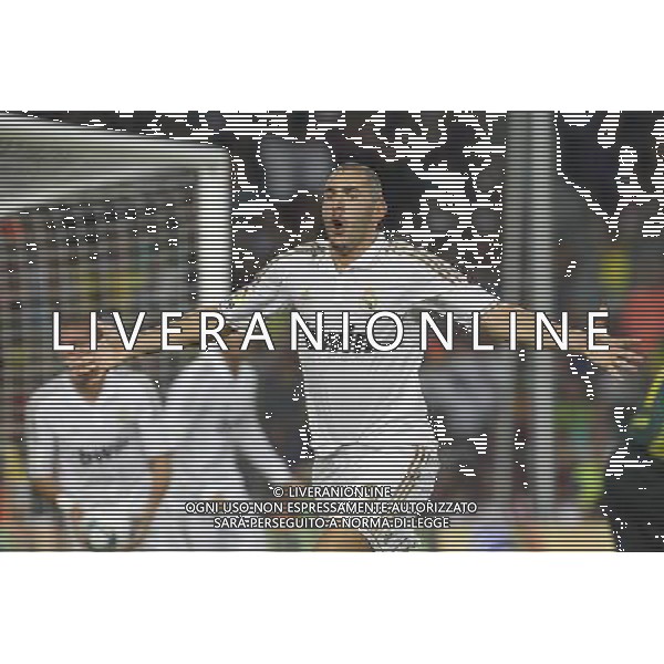 Real Madrid\'s Karim Benzema celebrate goal during Spanish Supercup 2nd match.August 17,2011. Photo: Acero / Alter / ALFAQUI Photo: Acero / Alter / ALFAQUI