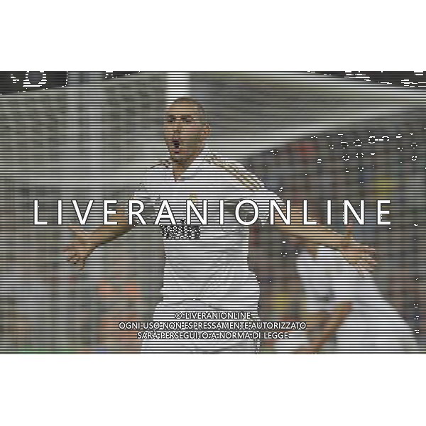 Real Madrid\'s Karim Benzema celebrate goal during Spanish Supercup 2nd match.August 17,2011. Photo: Acero / Alter / ALFAQUI Photo: Acero / Alter / ALFAQUI