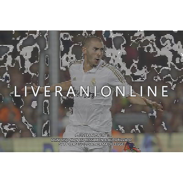 Real Madrid\'s Karim Benzema celebrate goal during Spanish Supercup 2nd match.August 17,2011. Photo: Acero / Alter / ALFAQUI Photo: Acero / Alter / ALFAQUI