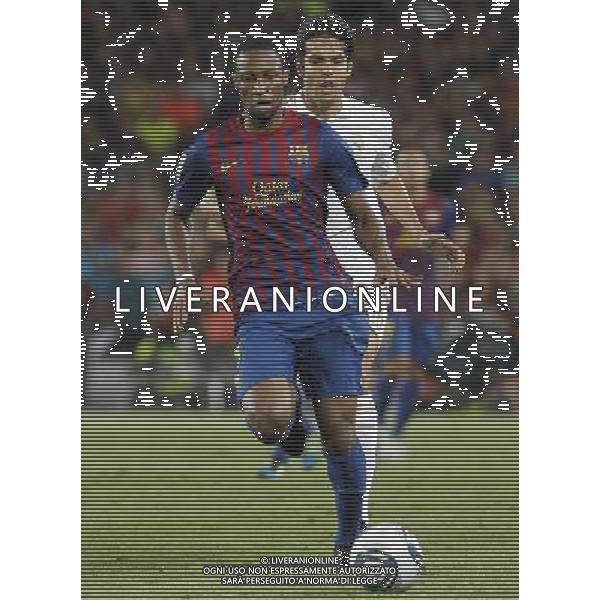 FC Barcelona\'s Eric Abidal (f) and Real Madrid\'s Kaka during Spanish Supercup 2nd match.August 17,2011. Photo: Acero / Alter / ALFAQUI Photo: Acero / Alter / ALFAQUI