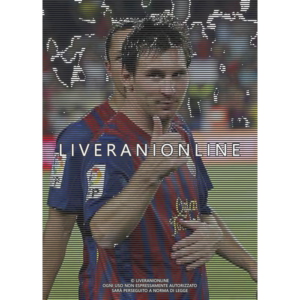 FC Barcelona\'s Leo Messi celebrate the victory during Spanish Supercup 2nd match.August 17,2011. Photo: Acero / Alter / ALFAQUI Photo: Acero / Alter / ALFAQUI