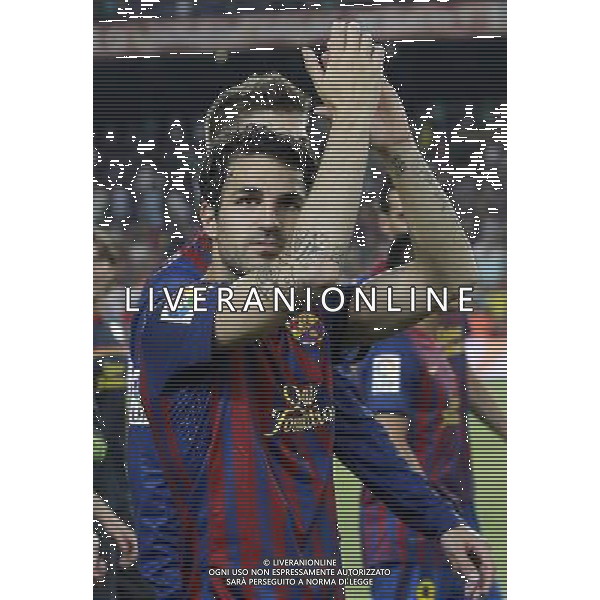 FC Barcelona\'s Cesc Fabregas celebrate the victory during Spanish Supercup 2nd match.August 17,2011. Photo: Acero / Alter / ALFAQUI Photo: Acero / Alter / ALFAQUI
