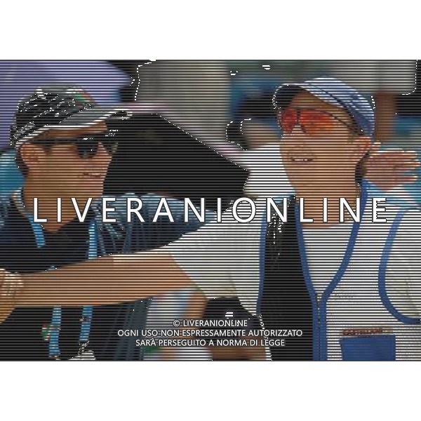 (110819) -- SHENZHEN, Aug. 19, 2011 () -- Marco Panizza (R) of Italy celebrates with his coach after men\'s trap of shotgun at the 26th Summer Universiade in Shenzhen, a city of south China\'s Guangdong Province, on Aug. 19, 2011. Marco Panizza won the gold medal with a total score of 146. (/Lin Yiguang)(wx)