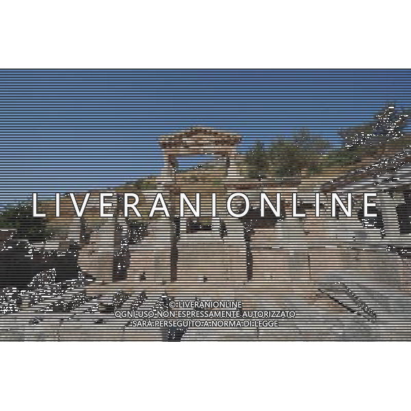 (110819) -- IZMIR, Aug. 19, 2011 () -- Photo taken on Aug. 18, 2011 shows the site of the Fountan of Trajan in Ephesus, Turkey. Ephesus (Ancient Greek Ephesos, Turkish Efes) was an ancient Greek city, and later a major Roman city, near present-day Selcuk, Izmir Province, Turkey. It is one of the biggest and best-preserved Roman cities in the world. In the Roman period, it was for many years the second largest city of the Roman Empire, ranking behind Rome, the empire\'s capital. Ephesus had a population of more than 250,000 in the 1st century BC, which also made it the second largest city in the world. (/Ma Yan) (yc)