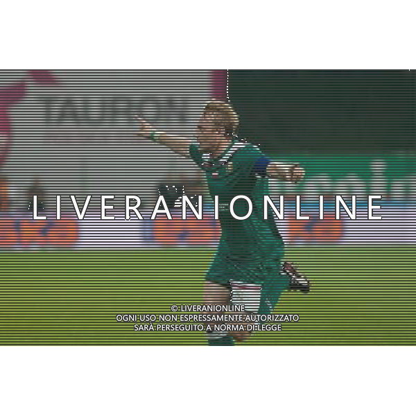 18.08.2011 WROCLAW STADION OPOROWSKA PILKA NOZNA LIGA EUROPY 4 RUNDA KWALIFIKACYJNA SEZON 2011/2012 FOOTBALL UEFA EUROPA LEAGUE 4TH QUALIFYING ROUND SEASON 2011/2012 WKS SLASK WROCLAW - FC RAPID BUKARESZT (WKS SLASK WROCLAW VS. RAPID BUCURESTI) N/Z SEBASTIAN MILA RADOSC GOL FOT PAWEL ANDRACHIEWICZ / PRESSFOCUS NEWSPIXPL --- Newspix.pl *** Local Caption *** www.newspix.pl mail us: info@newspix.pl call us: 0048 022 23 22 222 --- Polish Picture Agency by Ringier Axel Springer Poland