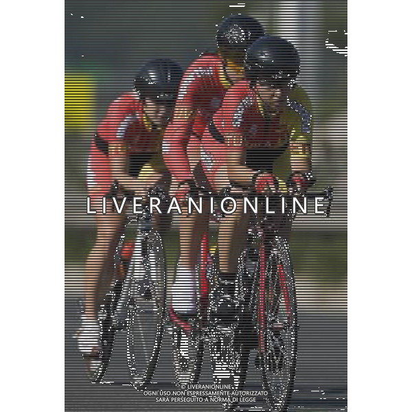 (110820) -- SHENZHEN, Aug. 20, 2011 () -- Lithuanian athletes compete during women\'s team time trial 30km on road of cycling track at the 26th Summer Universiade in Shenzhen, a city of south China\'s Guangdong Province, on Aug. 20, 2011. Lithuanian team won the gold medal in the event. (/Lui Sui Wai)(wx)