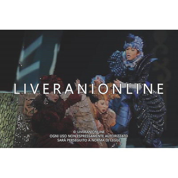 (110820) -- HARBIN, Aug. 20, 2011 () -- Artists perform during the debut of musical play \'the Gingerbread Man\' in Harbin Drama Theater in Harbin, capital of northeast China\'s Heilongjiang Province, Aug. 20, 2011. \'The Gingerbread Man\', a well-known musical play for children created by English playwright David Wood, was staged here on Saturday. (/Wang Song) (xzj)