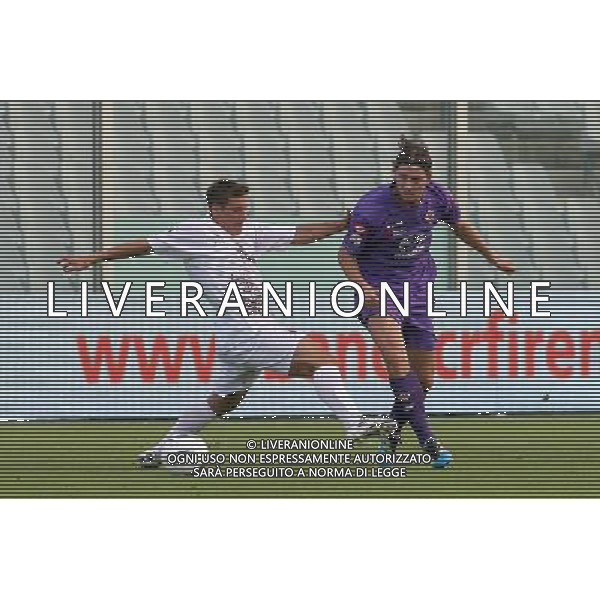FIRENZE, 21 AGOSTO 2011 COPPA ITALIA TIM CUP 2011 2012 FIORENTINA CITTADELLA NELLA FOTO: MONTOLIVO E SCHIAVON FOTO STEFANO D\'ERRICO/AG. ALDO LIVERANI S.A.S.