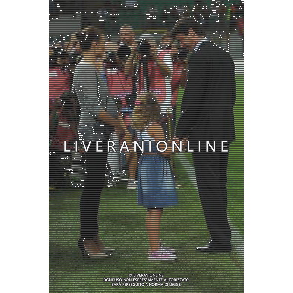 Trofeo Luigi Berlusconi Milano 21-08-2011 Milan - Juventus nella foto: il presidente Agnelli a bordo campo con la famiglia foto Roberto Garavaglia - ag. Aldo Liverani sas