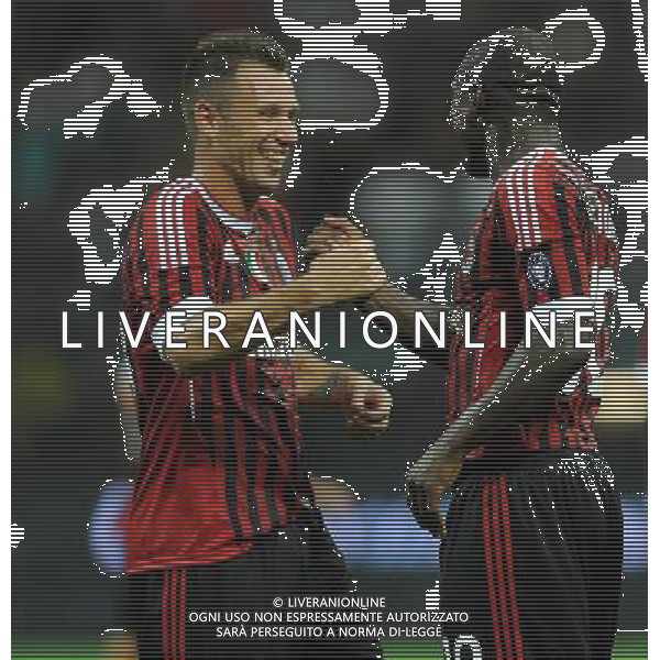 Trofeo Luigi Berlusconi 2011 Milano - 21.08.2011 Milan-Juventus Nella Foto: esultanza dopo il gol di clarence seedorf con antonio cassano /Ph.Vitez-Ag. Aldo Liverani