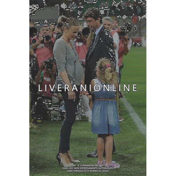 Trofeo Luigi Berlusconi Milano 21-08-2011 Milan - Juventus nella foto: Andrea Agnelli presidente della Juventus con la moglie Emma Winter e la figlia Baya foto Roberto Garavaglia - ag. Aldo Liverani sas