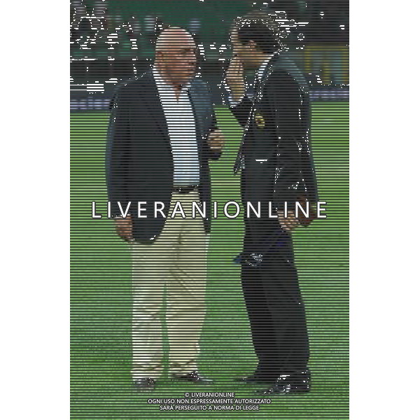 Trofeo Luigi Berlusconi Milano 21-08-2011 Milan - Juventus nella foto: Adriano Galliani a SX e Massimiliano Allegri rispettivamente amministratore delegato e allenatore del Milan foto Roberto Garavaglia - ag. Aldo Liverani sas