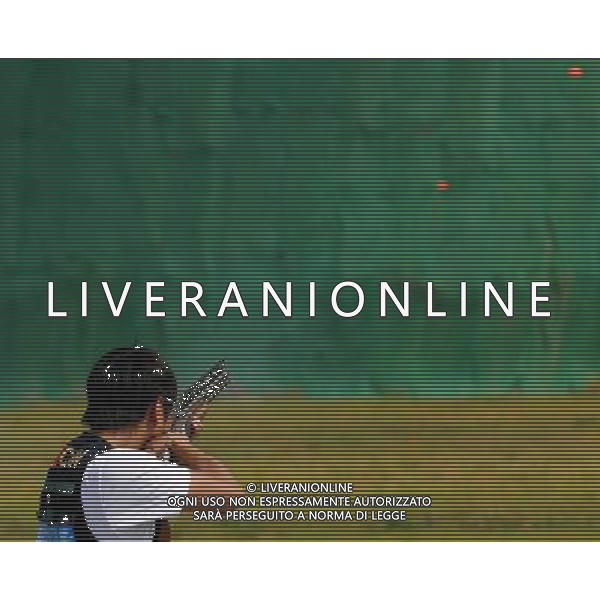 (110822) -- SHENZHEN, Aug. 22, 2011 () -- Li Yun of China shoots during men\'s double trap team event of shotgun at the 26th Summer Universiade in Shenzhen, a city of south China\'s Guangdong Province, on Aug. 22, 2011. China won the gold medal with a total score of 427. (/Lin Yiguang)(wx)