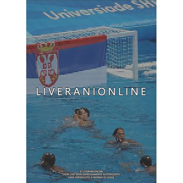 (110823) -- SHENZHEN, Aug. 23, 2011 () -- Serbia\'s players celebrates after men\'s water polo gold medal match at the 26th Summer Universiade in Shenzhen, a city of south China\'s Guangdong Province, on Aug. 23, 2011. Serbia beat Russia 11-8 to win the gold. (/Lin Yiguang)(wx)