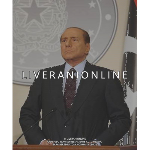 MILANO 25/8/2011 PREFETTURA DI MILANO C.so MONFORTE INCONTRO MAHMUD JIBRIL SILVIO BERLUSCONI NELLA FOTO SILVIO BERLUSCONI FOTO FIOCHI/AG ALDO LIVERANI 