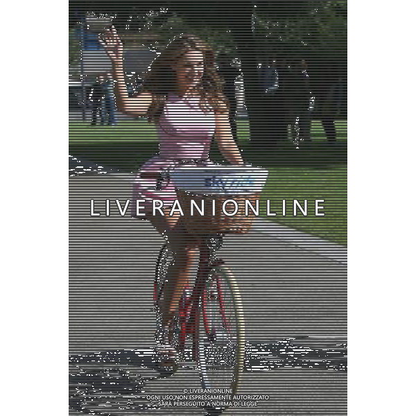 Kelly Brook launches the Mayor of London\'s Sky Ride, a mass participation cycling event, at Potters Field Park beside City Hall in London. Photo date: Thursday August 25, 2011. Photo credit: Johnny Green