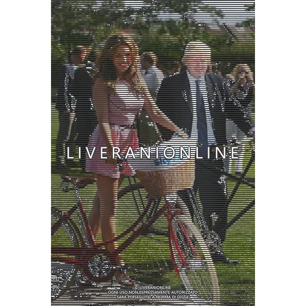 The Mayor of London Boris Johnson and Kelly Brook launch the Mayor of London\'s Sky Ride, a mass participation cycling event, at Potters Field Park beside City Hall in London. Photo date: Thursday August 25, 2011. Photo credit: Johnny Green