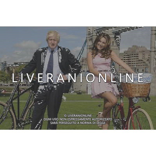 Boris Johnson, Kelly Brook, Launch of The Mayor of London\'s Sky Ride, London. 25.08.11