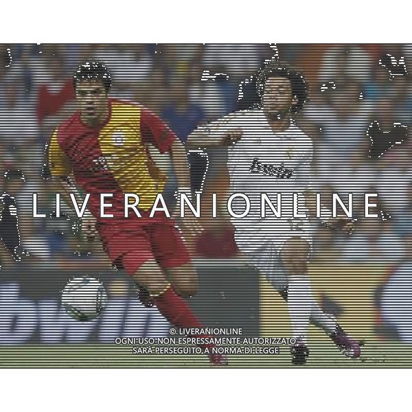 Real Madrid\'s Marcelo and Galatasaray\'s during Santiago Bernabeu Cup on august 24th 2011. Photo: Cesar Cebolla / ALFAQUI