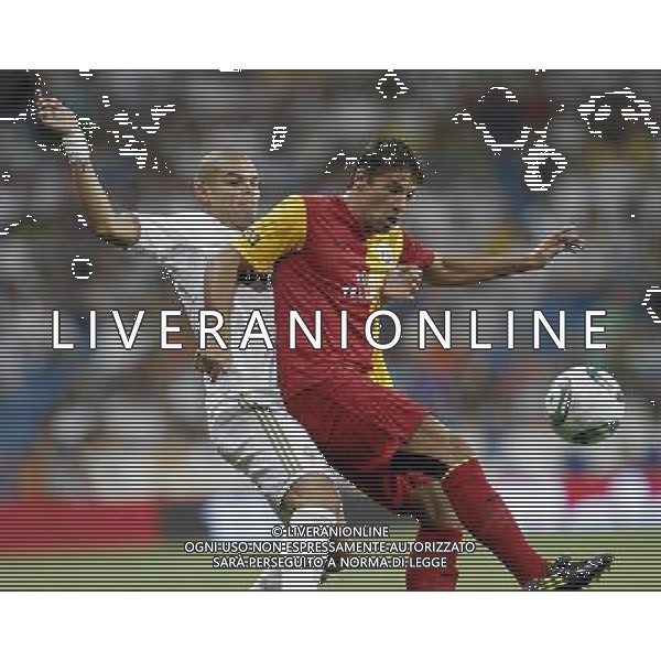 Real Madrid\'s Pepe and Galatasaray\'s during Santiago Bernabeu Cup on August 24th 2011. Photo: Cesar Cebolla / ALFAQUI