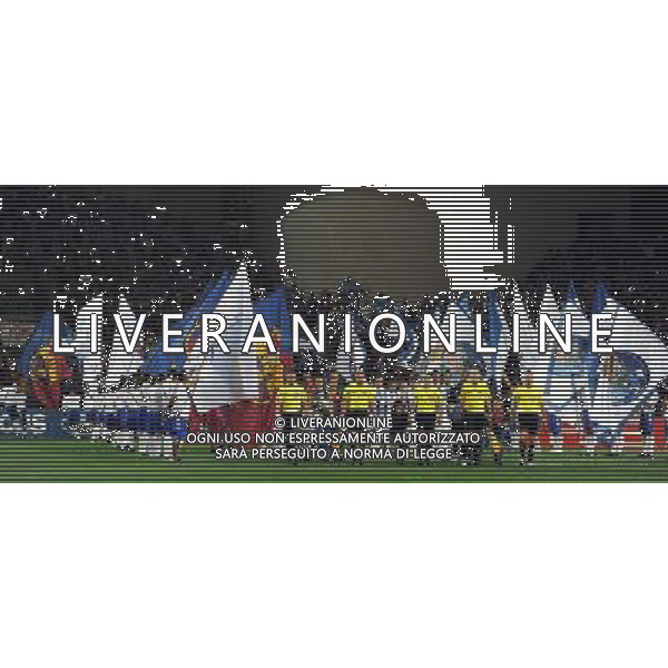 UEFA Supercoppa Europea 2011 Montecarlo - 26.08.2011 Barcellona-Porto Nella Foto:porto e barcellona entrano in campo /Ph.Vitez-Ag. Aldo Liverani