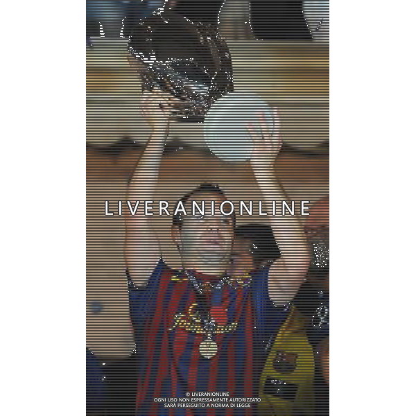 UEFA Supercoppa Europea 2011 Montecarlo - 26.08.2011 Barcellona-Porto Nella Foto:iniesta con la coppa /Ph.Vitez-Ag. Aldo Liverani