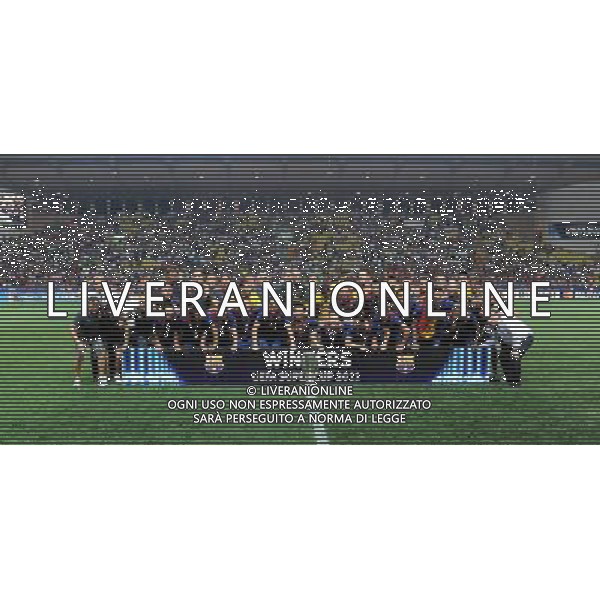 UEFA Supercoppa Europea 2011 Montecarlo - 26.08.2011 Barcellona-Porto Nella Foto:foto di gruppo con la coppa /Ph.Vitez-Ag. Aldo Liverani