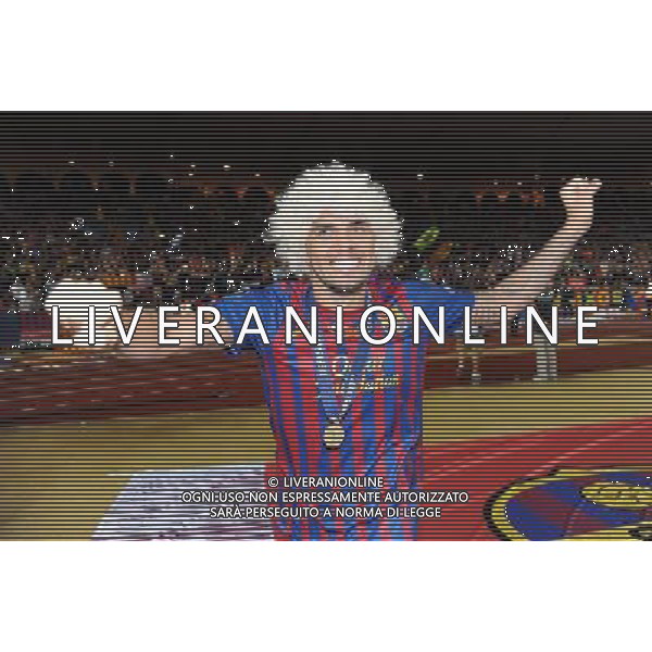UEFA Supercoppa Europea 2011 Montecarlo - 26.08.2011 Barcellona-Porto Nella Foto:daniel alves esulta /Ph.Vitez-Ag. Aldo Liverani
