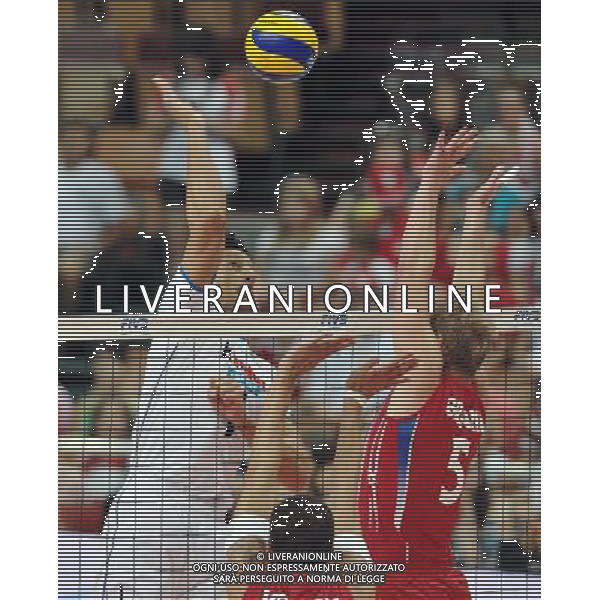 26.08.2011 KATOWICE SIATKOWKA VOLLEYBALL MEMORIAL WAGNERA WLOCHY - ROSJA (ITALY VS. RUSSIA) N/Z LUIGI MASTRANGELO FOT LUKASZ LASKOWSKI / PRESSFOCUS NEWSPIXPL --- Newspix.pl *** Local Caption *** www.newspix.pl mail us: info@newspix.pl call us: 0048 022 23 22 222 --- Polish Picture Agency by Ringier Axel Springer Poland