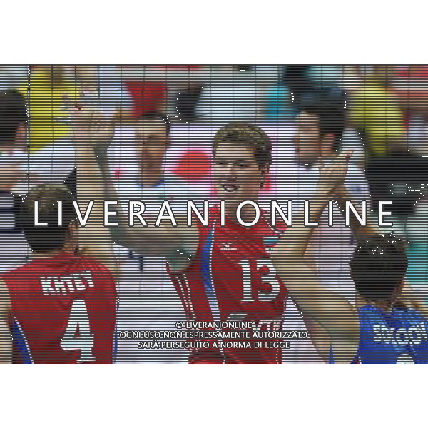 26.08.2011 KATOWICE SIATKOWKA VOLLEYBALL MEMORIAL WAGNERA WLOCHY - ROSJA (ITALY VS. RUSSIA) N/Z DMITRY MUSERSKIY (DMITRIJ MUSERSKI) FOT LUKASZ LASKOWSKI / PRESSFOCUS NEWSPIXPL --- Newspix.pl *** Local Caption *** www.newspix.pl mail us: info@newspix.pl call us: 0048 022 23 22 222 --- Polish Picture Agency by Ringier Axel Springer Poland