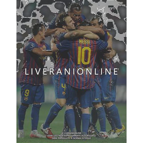 UEFA Supercoppa Europea 2011 Montecarlo - 26.08.2011 Barcellona-Porto Nella Foto:Esultanza Barcellona /Ph.Vitez-Ag. Aldo Liverani