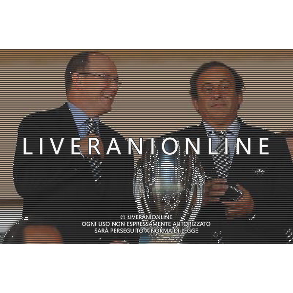 UEFA Supercoppa Europea 2011 Montecarlo - 26.08.2011 Barcellona-Porto Nella Foto:Principe Alberto di Monaco-Michel Platini /Ph.Vitez-Ag. Aldo Liverani