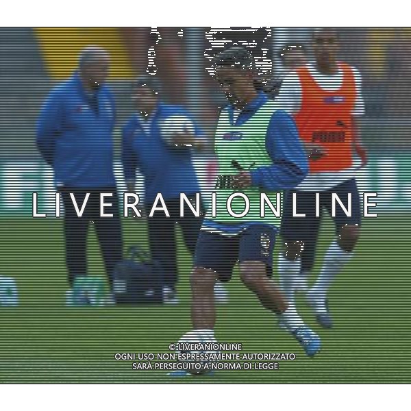 Genova 27/04/2004 Allenamento Nazionale Italiana nella foto Baggio Roberto foto filippo venezia/agenzia aldo liverani