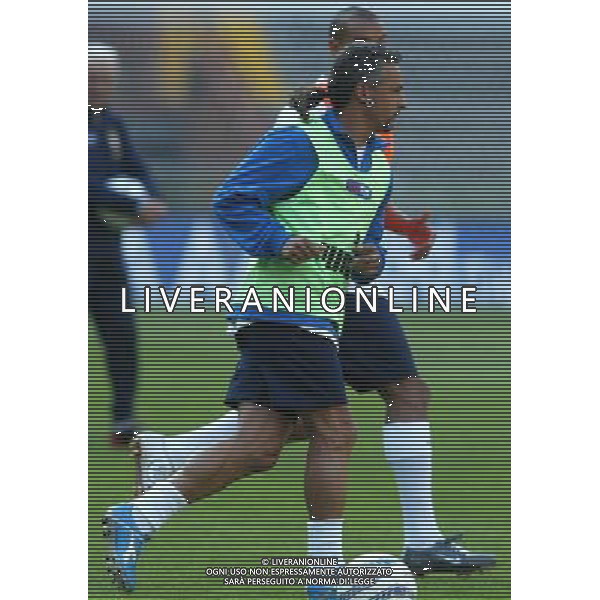 Genova 27/04/2004 Allenamento Nazionale Italiana nella foto Baggio Roberto foto filippo venezia/agenzia aldo liverani