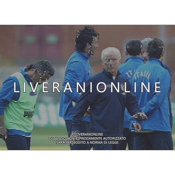 Genova 27/04/2004 Allenamento Nazionale Italiana nella foto Giovanni Trapattoni e Baggio Roberto foto filippo venezia/agenzia aldo liverani