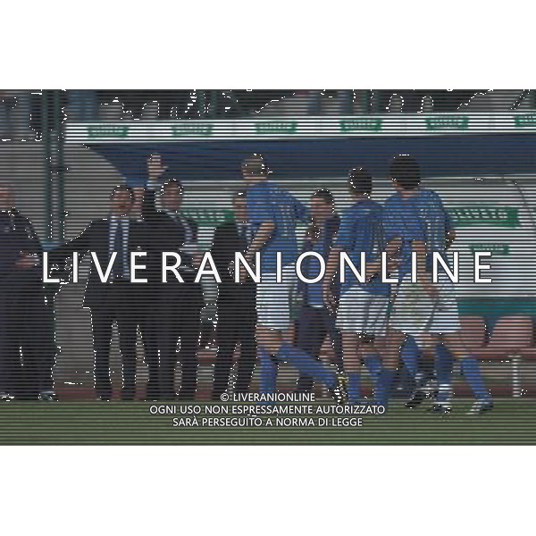TRENTO 27/04/2004 ITALIA-SVEZIA UNDER 21 AMICHEVOLE NELLA FOTO ESULTANZA DOPO IL GOL DELLA PANCHINA ITALIANA AGENZIA ALDO LIVERANI