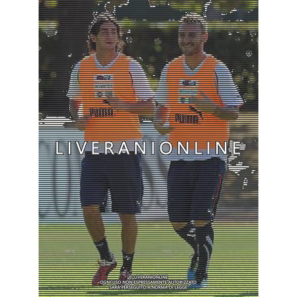 Raduno Nazionale Italiana a Coverciano Firenze - 30.08.2011 Allenamento Nella Foto:aquilani-de rossi /Ph.Vitez-Ag. Aldo Liverani